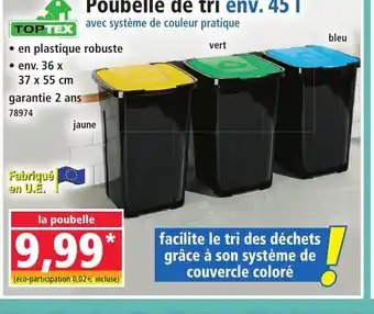 Norma TOPTEX Poubelle de tri offre