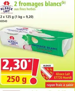 Norma ALSACE LAIT 2 fromages blancs offre