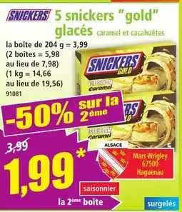 Norma SNICKERS 5 gold glacés caramel et cacahuètes offre