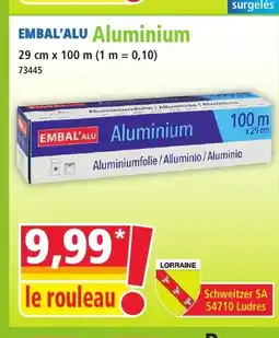 Norma EMBAL'ALU Aluminium offre