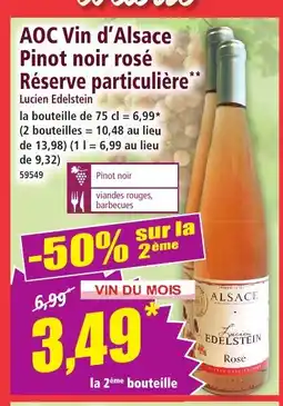 Norma AOC Vin d'Alsace Pinot noir rosé Réserve particulière offre