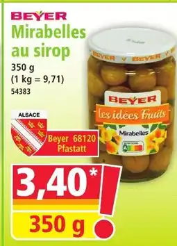 Norma BEYER Mirabelles au sirop offre