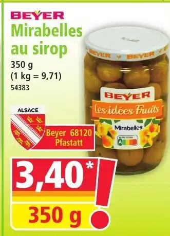 Norma BEYER Mirabelles au sirop offre