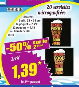 Norma 20 serviettes microgaufrées offre