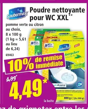 Norma SAUBERMAX Poudre nettoyante pour WC XXL offre