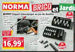 Norma KRAFT Cliquet télescopique ou jeu de douilles offre