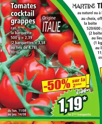 Norma Tomates cocktail grappes offre