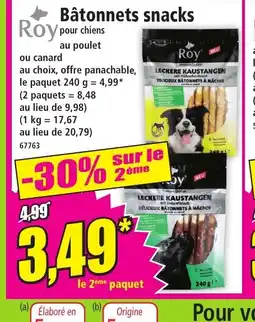 Norma ROY Bâtonnets snacks offre