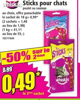 Norma WHISKAS Sticks pour chats offre
