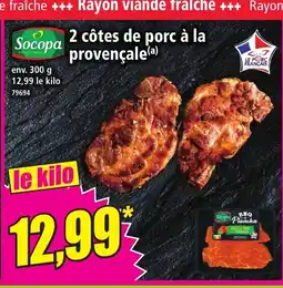 Norma 2 côtes de porc à la provençale offre