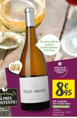 Les Comptoirs de la Bio AOC Languedoc Tour de baulx blanc offre