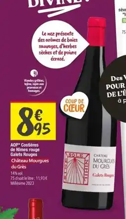 Les Comptoirs de la Bio AOP Costières de Nimes rouges Galets Rouges offre