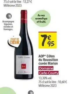 Les Comptoirs de la Bio AOP Côtes du Roussillon cuvée Marion offre