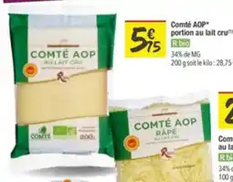 Les Comptoirs de la Bio Comté AOP portion au lait cru offre