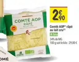 Les Comptoirs de la Bio Comté AOP râpé au lait cru offre