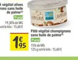 Les Comptoirs de la Bio PURAL Pâté végétal champignons sans huile de palme offre