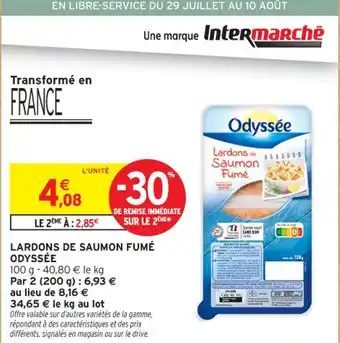 Intermarché Contact ODYSSÉE Lardons de saumon fumé offre