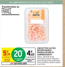 Intermarché Contact Crevettes cuites décortiquées producteurs et commercants offre