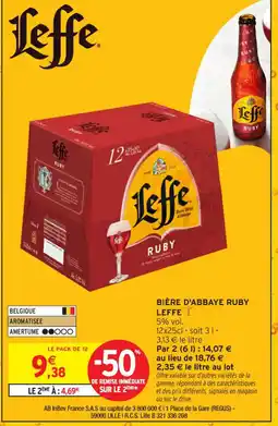 Intermarché Contact LEFFE Bière d'abbaye ruby offre