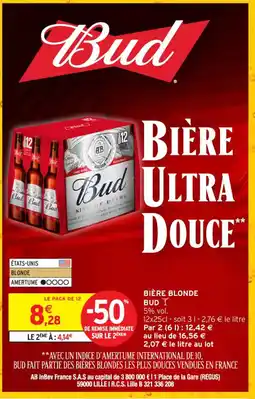 Intermarché Contact BUD Bière blonde offre