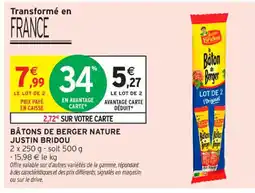 Intermarché Contact JUSTIN BRIDOU Bâtons de berger nature offre