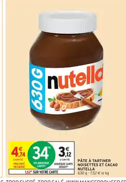 Intermarché Contact NUTELLA Pâte à tartiner noisettes et cacao offre