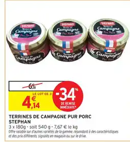 Intermarché Contact STEPHAN Terrines de campagne pur porc offre