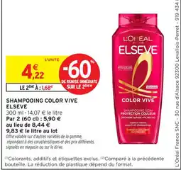 Intermarché Contact ELSEVE Shampooing color vive offre