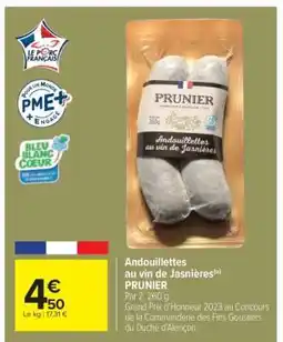 Carrefour Andouillettes au vin de Jasnières offre
