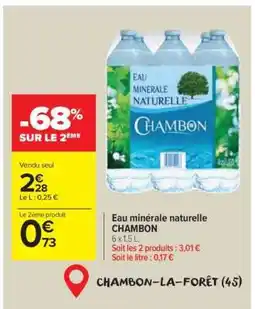 Carrefour Eau minérale naturelle CHAMBON offre