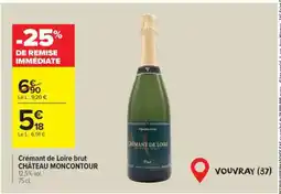 Carrefour Crémant de Loire brut CHÂTEAU MONCONTOUR offre