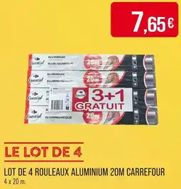 Match Carrefour Essential Lot de 4 rouleaux aluminium 20m offre