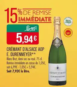 Match E. DURENMEYER Crémant d’Alsace AOP offre