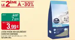Match Carrefour Companino Litière hygiène non agglomérant offre