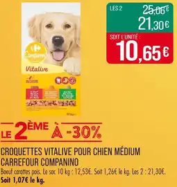 Match CARREFOUR COMPANINO Croquettes Vitalive pour chien medium offre