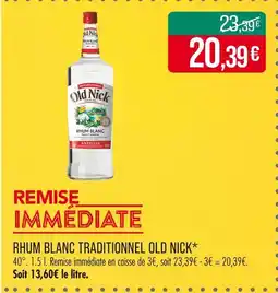 Match Old Nick Rhum blanc traditionnel offre
