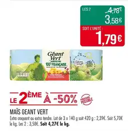 Match GEANT VERT Maïs offre