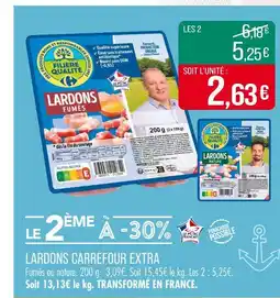Match Carrefour Extra Lardons fumés offre