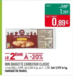 Match Carrefour Classic Mini baguette offre