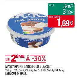 Match Carrefour Classic' Mascarpone offre
