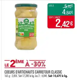 Match CARREFOUR CLASSIC Cœurs d'artichauts mini offre