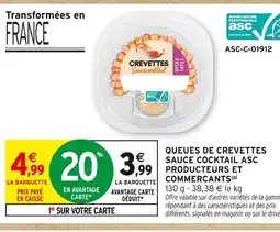 Intermarché PRODUCTEURS ET COMMERCANTS Queues de crevettes sauce cocktail ASC offre