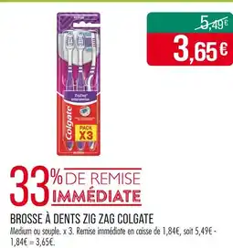 Match COLGATE Brosse à dents Zig Zag offre