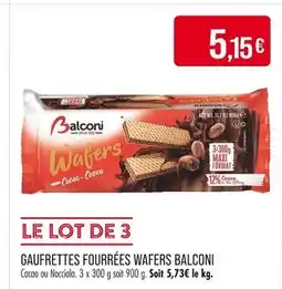 Match BALCONI Gaufrettes Fourrées Wafers offre