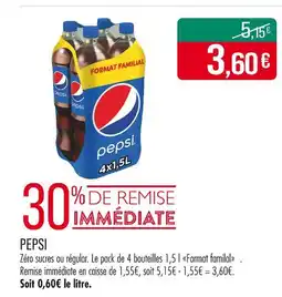 Match Pepsi 4x1,5L offre