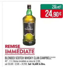 Match CLAN CAMPBELL Blended scotch whisky offre