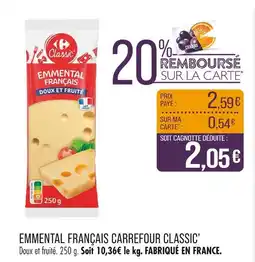 Match Carrefour Classic' Emmental français offre