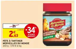 Intermarché MERVEILLES DU MONDE Pâte à tartiner offre