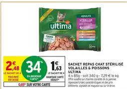 Intermarché Ultima Sachet repas chat stérilisé volailles & poissons offre