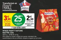 Intermarché Maître Coq Wings Party Nature offre